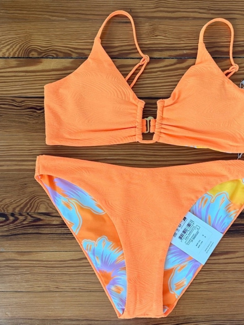 Maaji Orange V-Wire Bikini Top and Classic Bikini Bottom - Picture 3 of 3